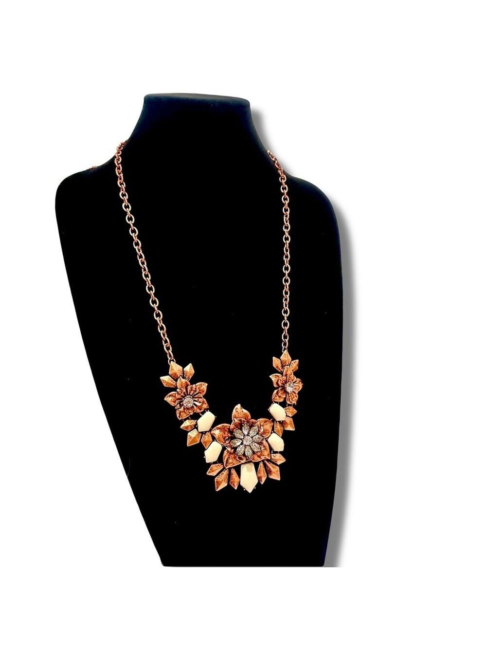 PREMIER DESIGNS Ivory Stone & Rosegold Flowers Convertible 3-n-1 Necklace NWT - Picture 4 of 9